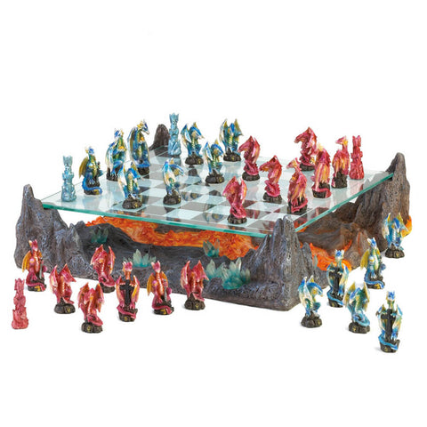 Image of Fire River Dragon Battle Chess Board Game Set