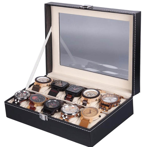 Image of BOBO BIRD Leatherette Wrist Watch Display Organizer Storage Case Box