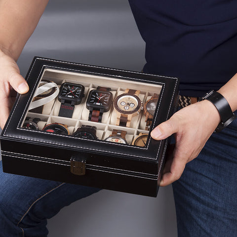 Image of BOBO BIRD Leatherette Wrist Watch Display Organizer Storage Case Box