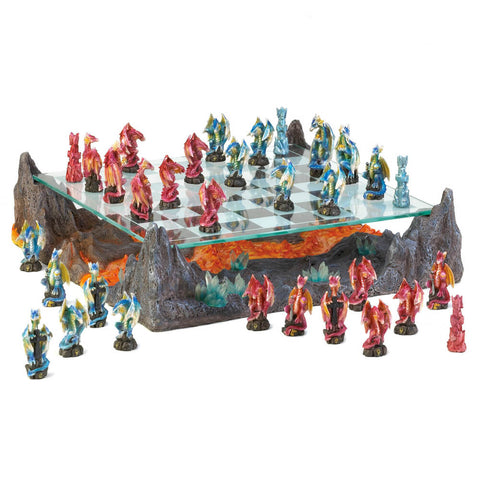 Image of Fire River Dragon Battle Chess Board Game Set
