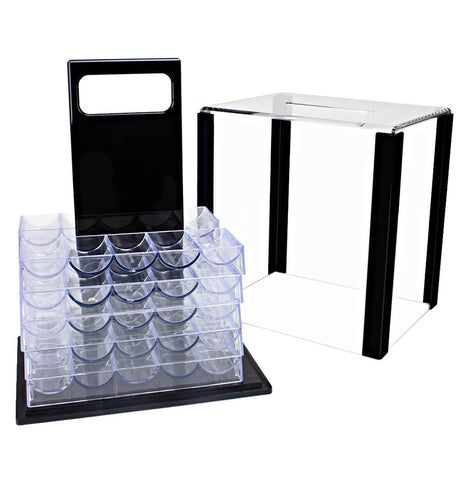 Image of Claysmith 1000ct Poker Knights 13.5g Poker Chip Set Acrylic Carry Case