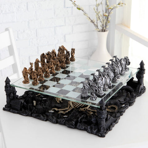 Image of Dragon Kingdom Chess Set - Two Tier Set