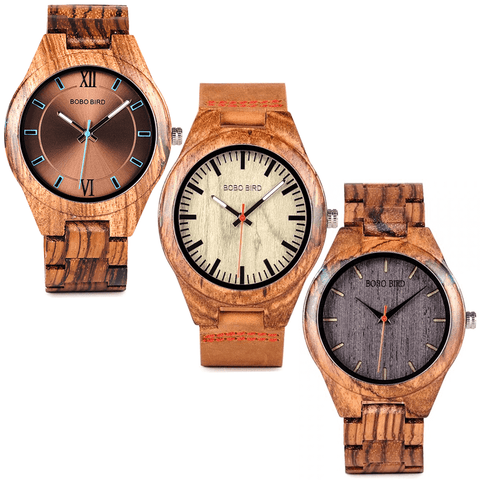 Image of Wooden BOBO BIRD Watch Casual Fashion Men & Women Watches erkek kol saati Design Watches relogio masculino Q05