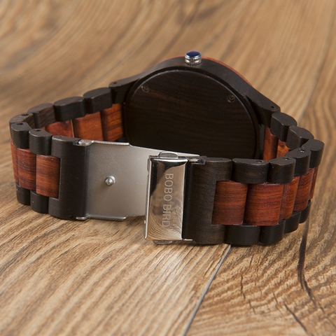 Image of Wooden BOBO BIRD Men's Luxury Quartz Bamboo Wrist Watch V-O01/O02 Presented in a FREE Gift Box