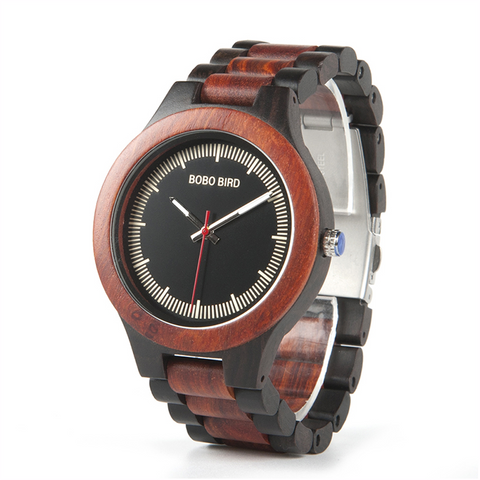 Image of Wooden BOBO BIRD Men's Luxury Quartz Bamboo Wrist Watch V-O01/O02 Presented in a FREE Gift Box
