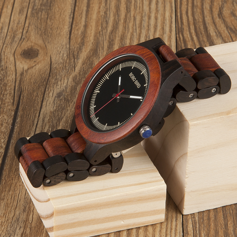 Image of Wooden BOBO BIRD Men's Luxury Quartz Bamboo Wrist Watch V-O01/O02 Presented in a FREE Gift Box