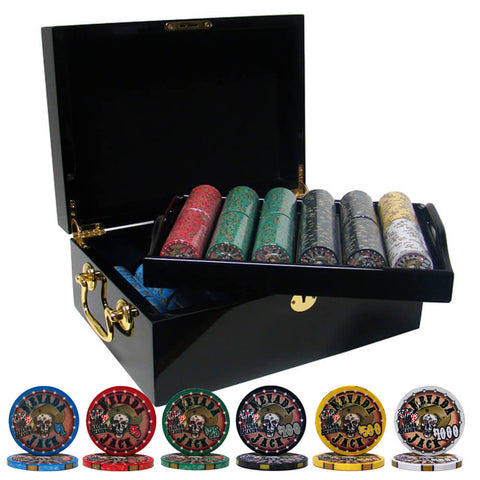 Image of Nevada Jack Pre-Packaged - 500 Ct Chip Set Black Mahogany Case