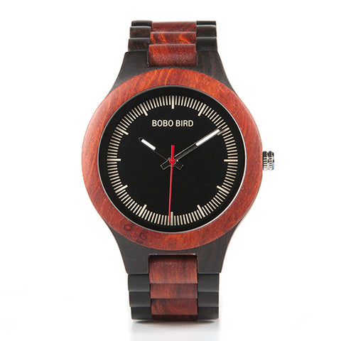Image of Wooden BOBO BIRD Men's Luxury Quartz Bamboo Wrist Watch V-O01/O02 Presented in a FREE Gift Box