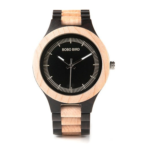 Image of Wooden BOBO BIRD Men's Luxury Quartz Bamboo Wrist Watch V-O01/O02 Presented in a FREE Gift Box