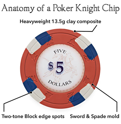 Image of Poker Knights 750ct Claysmith Gaming 13.5g Chip Set in Mahogany Case
