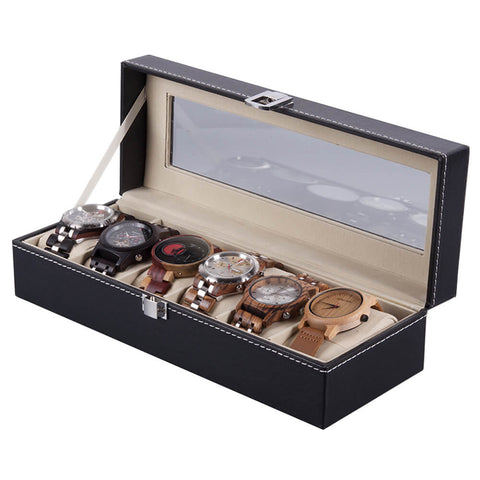 Image of BOBO BIRD Leatherette Wrist Watch Display Organizer Storage Case Box