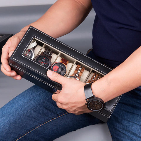 Image of BOBO BIRD Leatherette Wrist Watch Display Organizer Storage Case Box