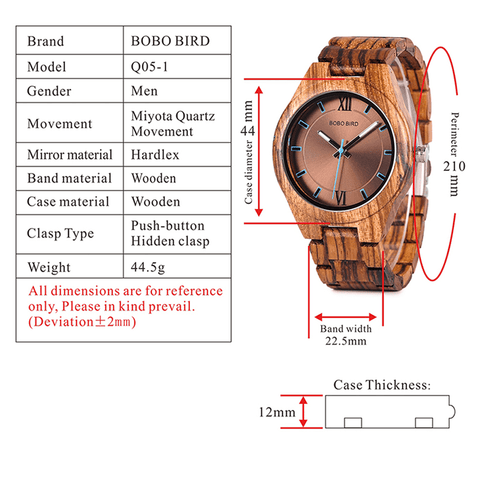 Image of Wooden BOBO BIRD Watch Casual Fashion Men & Women Watches erkek kol saati Design Watches relogio masculino Q05