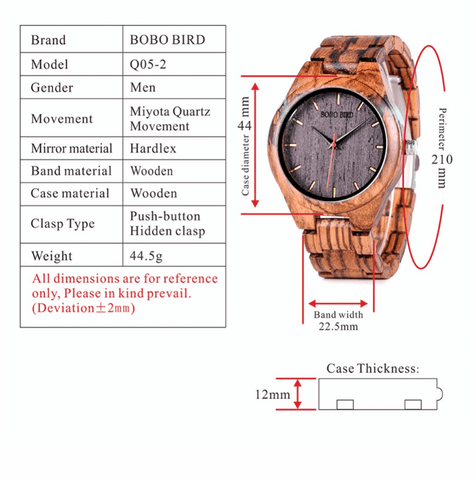 Image of Wooden BOBO BIRD Watch Casual Fashion Men & Women Watches erkek kol saati Design Watches relogio masculino Q05