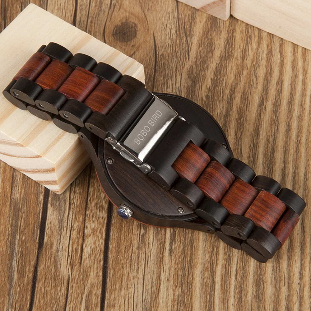Wooden BOBO BIRD Men's Luxury Quartz Bamboo Wrist Watch V-O01/O02  Presented in a FREE Gift Box