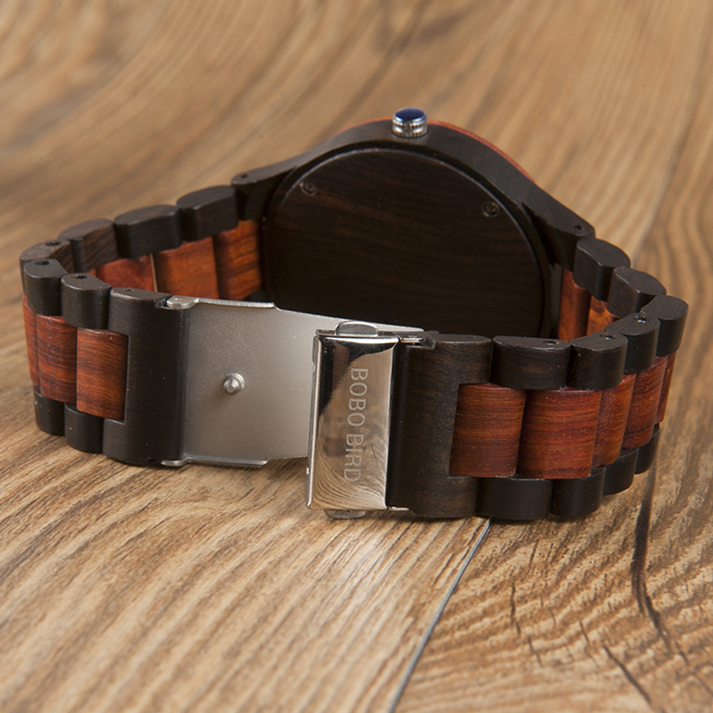 Wooden BOBO BIRD Men's Luxury Quartz Bamboo Wrist Watch V-O01/O02  Presented in a FREE Gift Box
