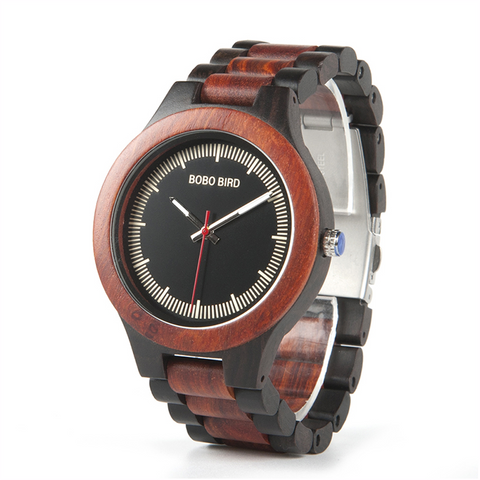 Image of Wooden BOBO BIRD Men's Luxury Quartz Bamboo Wrist Watch V-O01/O02  Presented in a FREE Gift Box