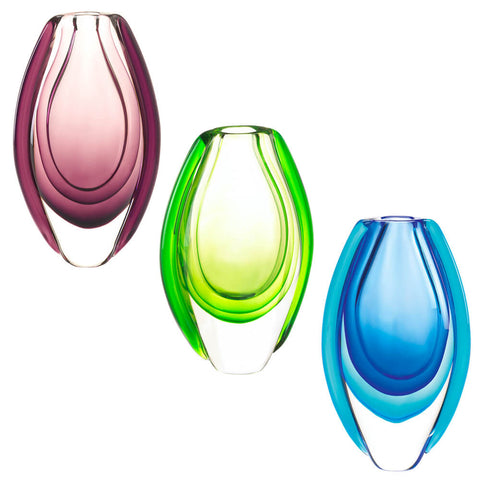 Image of Emerald Green Vibrant Art Glass Flower Vase - Accent Plus Home Decor