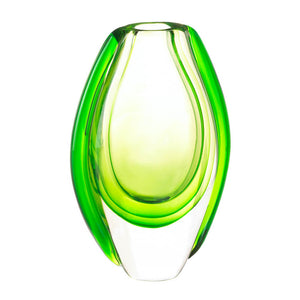 Emerald Green Vibrant Art Glass Flower Vase - Accent Plus Home Decor