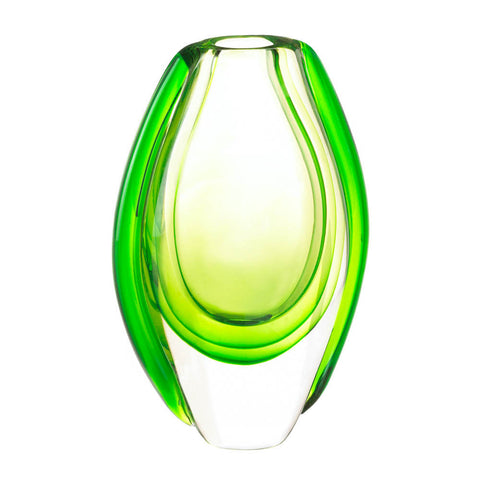 Image of Emerald Green Vibrant Art Glass Flower Vase - Accent Plus Home Decor