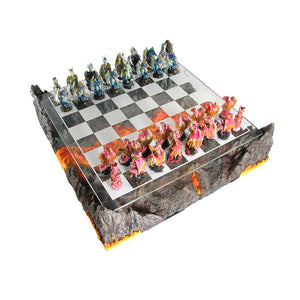 Fire River Dragon Battle Chess Board Game Set