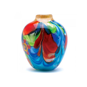Modern Floral Flower Fantasia Art Glass Vase Individually Handcrafted
