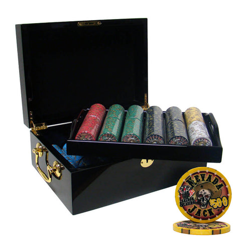 Image of Nevada Jack Pre-Packaged - 500 Ct Chip Set Black Mahogany Case