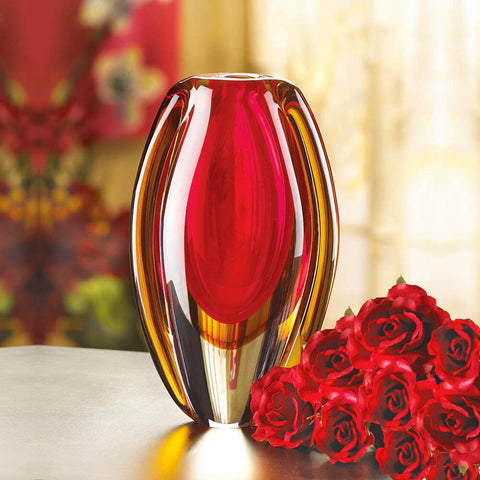 Image of Sunfire Art Modern Glass Flower Vase - Accent Plus Home Decor