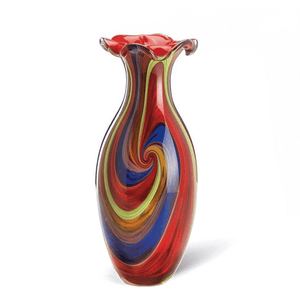 Accent Plus Swirl Of Colour Art Glass flower Vase