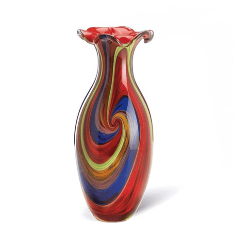 Image of Accent Plus Swirl Of Colour Art Glass flower Vase