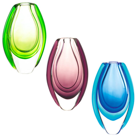 Image of Wild Orchid Modern Art Glass Flower Vase - Accent Plus Home Decor