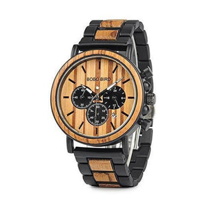 Wooden Bobo Bird Military Stylish Chronograph Handcrafted Watches - P09-1-3+Q26