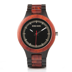 Wooden BOBO BIRD Men's Luxury Quartz Bamboo Wrist Watch V-O01/O02  Presented in a FREE Gift Box